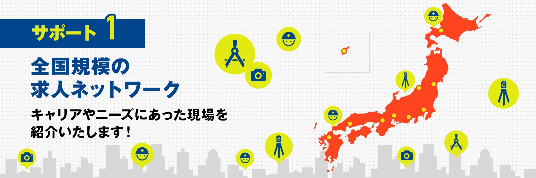 サポート1 全国規模の求人ネットワーク