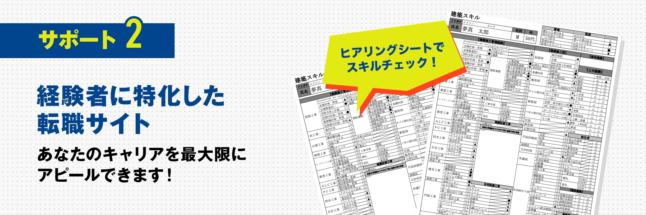 サポート2 経験者に特化した転職サイト